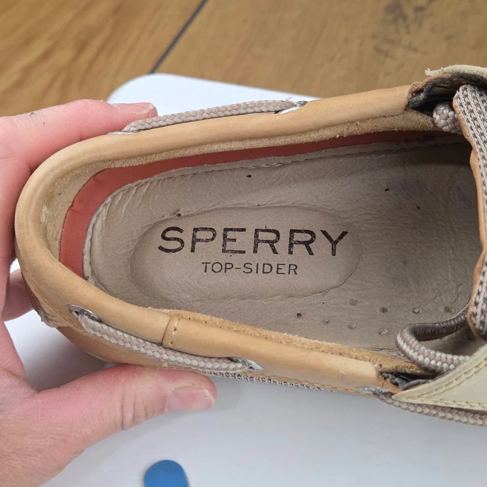 Sperry Top-Sider Mens Billfish 3-Eye Boat Shoes Tan Leather Mesh 0799023 10M